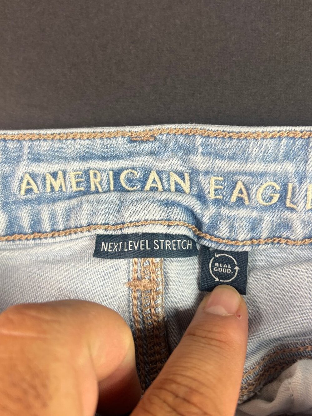 American Eagle Jeans Women 28x34* Super High Rise Flare Light Blue Denim Tag 8XL - Picture 7 of 16